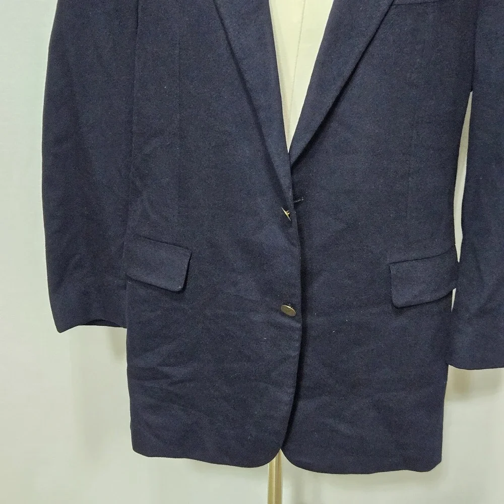 Vintage Hickey Freeman Blazer Mens 42 Navy Canterbury Collection Cashmere 80s‎